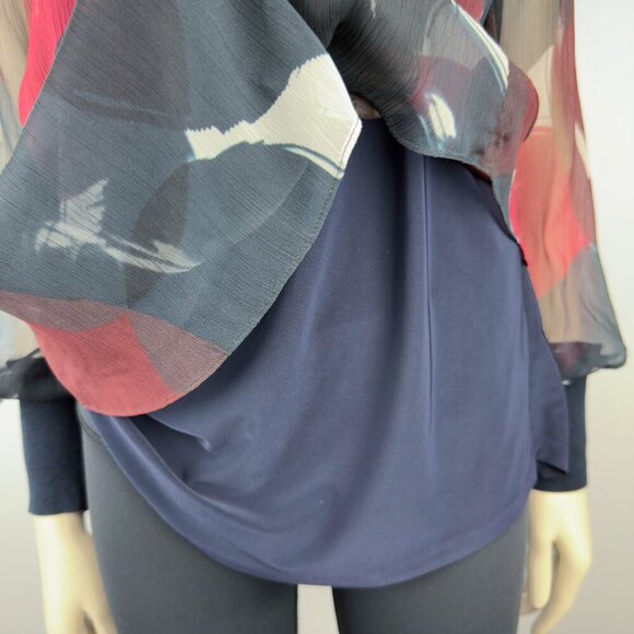 IRIS SETLAKWE Bamboo Lining Red White & Blue Top‎ Blouse Sz 10 - Picture 7 of 9